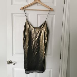 Wilfred Gold Mini Slip Dress